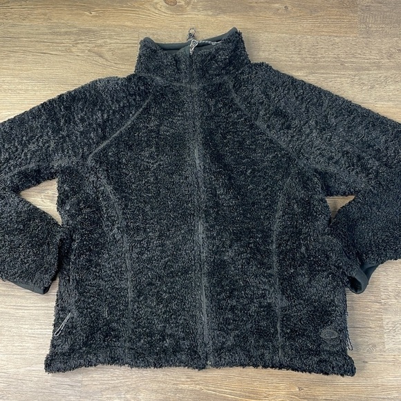 Mountain Hardwear Women’s Black Fleece Jacket S Full Zip Teddy Bear, size Medium - Picture 1 of 12